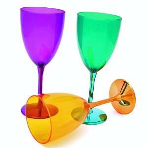  Mardi Gras Wine Glasses 3 pieces 