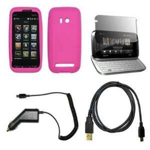  Hot Pink Soft Silicone Gel Skin Cover Case + LCD Screen 