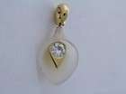 14k gold 60ct round moissanite pearl shell pendant 