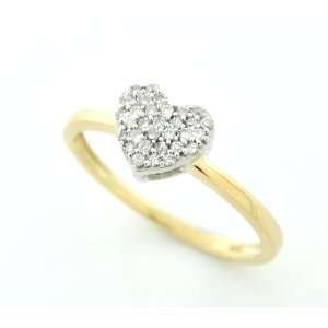    10k Multi tone Gold Genuine Diamond Heart Simple Ring Jewelry