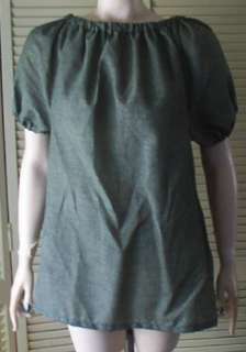 this is a fabulous new top this is a green cotton sheeting blouse the