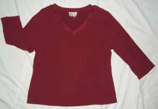 Womens Coldwater Creek Crimson Red Top Sz LARGE  