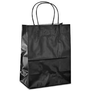   10 1/2 Cub Gloss Black Tinted Shopping Bags