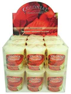   Fireside Poinsettia Scented Colonial Homescenter Votive Candles  