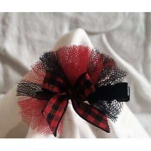  Red and Black TuTu Bow