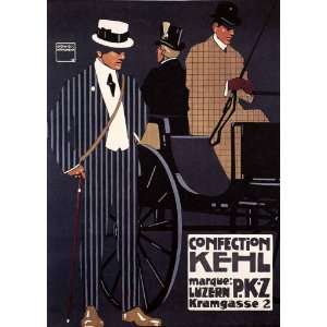  Ludwig Hohlwein Confection Kehl 1908 Poster 24x36 