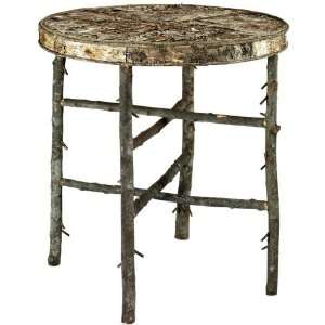  Twiggy Accent Side Table   26.5hx24.25d, Birch/Iron 