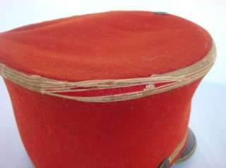 Original WWI Antique Pat. 1913 Red Shako Plate Hat EF Harding Army 