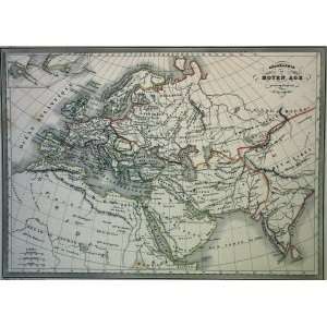  VA Malte Brun Map of Europe   Moyen Age (1861) Office 