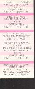   trade hall manchester 22nd oct 1984 ticket uk   original full  