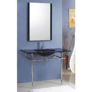  40 Dolce Glass Console Sink, Mirror, Faucet and Lavatory 