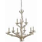 SILVER TREE or CORAL BRANCH, 9 Light Chandelier, Coastal Chic 