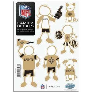  New Orleans Saints 5in x 7in Family Car Decal Sheet 