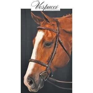 Vespucci Quarter Horse Fancy Raised Hunt Bridle Oakbark, Cob  