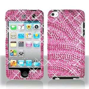  Ipod Touch 4 4G Full Diamond Hot Pink Pink Zebra Case 