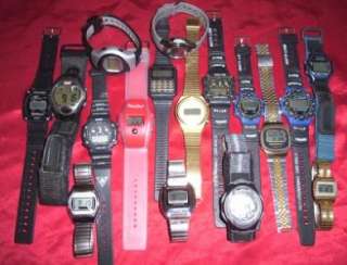 HUGE Lot Of SEVENTEEN LCD Quartz Watch Watches ~ LOOK  