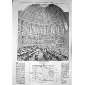 1857 READING ROOM BRITISH MUSEUM ROYAL LIBRARY PLAN 