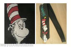 Dr. Seuss Cat in the Hat Christmas tree poly fabric tie  