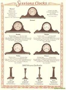 1928 Sessions Mantel Clock Art Deco Era Catalog Ad  