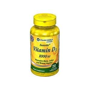  Vitamin D 1000 I.U. 1000 iu 250 Softgels Health 