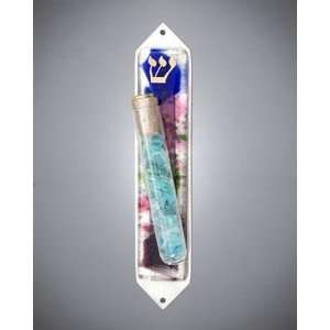 Floral Mezuzah with tube for shard 