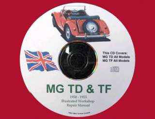 MG TD & TF Workshop Repair Service Manual CD  