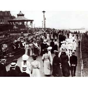 Edwardian Ladies and Gentleman Walk up and Down the Promenade, 1905 