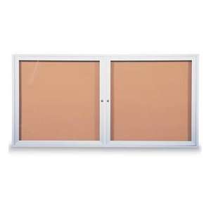  Two Door Indoor Corkboard   48 X 38 X 2 