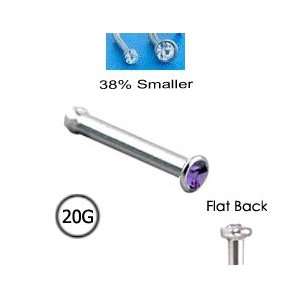  Nose Bone Ring Micro 1.5mm Amethyst Purple Gem 20G FREE Nose Ring