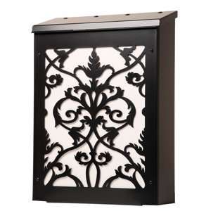  Shadowbox Victorian Damask Vertical Wall Mount Mailbox in 