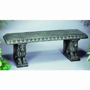   Bench Lion Pedestal   Pompeii Antique Ash Patio, Lawn & Garden