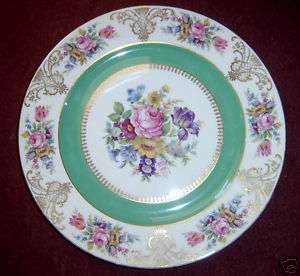 Rosenthal Continental Ivory Queens Bouquet Green Plate  