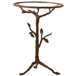   Sherwood Iron/Glass Accent Table   Country Wood Furniture & Decor