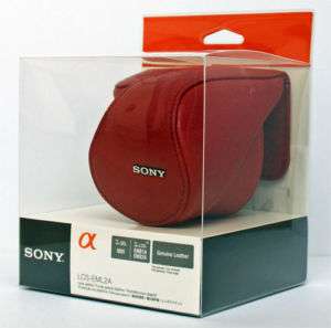 Sony LCS EML2A Red Leather Lens Case for SEL1855  