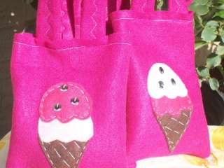 Ice cream Time Funny # set felt bags~ party supplies  