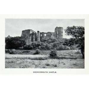  1912 Print Ancient Norman Cockermouth Castle Ruins Lake 