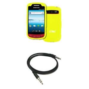 EMPIRE Yellow Rubberized Hard Case Cover + 3.5mm Male to Male Stereo 