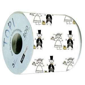  One Roll of Wedding Print Toilet Paper 