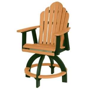  Cozi Back Swivel Counter Chair   Cedar on Green Patio 