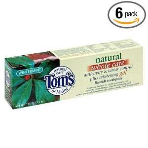 Toms of Maine Whole Care Natural Fluoride Toothpaste, Anticavity 