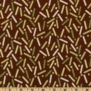  44 Wide Color Defined Tossed Bars Brown Fabric By The 