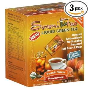 Sereni Peach Tea, Organic, 15 Count (Pack of 3)  Grocery 