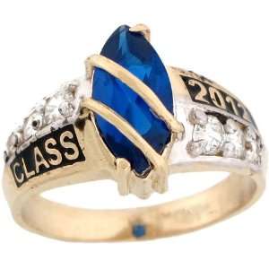   10k Solid Gold CZ September Birthstone 2012 Graduation Ring Jewelry