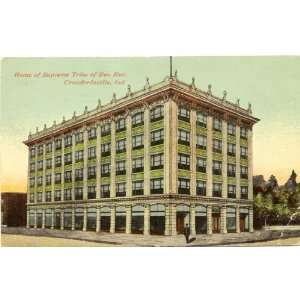   Postcard Home of the Supreme Tribe of Ben Hur   Crawfordsville Indiana