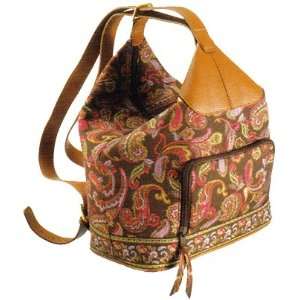 Maggi B French Country Chocolate Paisley Quilted Backpack   Fall 2007 
