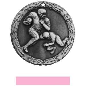   Football Medals M 300F SILVER MEDAL/PINK RIBBON 2