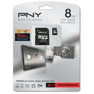  Selected 8GB Micro SDHC Card Class 10 By PNY Technologies 