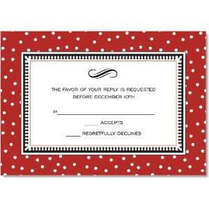  Polka Dot Bright Red Invitation Response Cards Health 