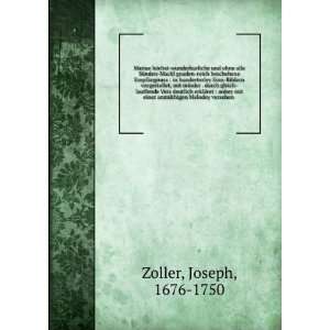   einer anmÃ¼thigen Melodey versehen Joseph, 1676 1750 Zoller Books