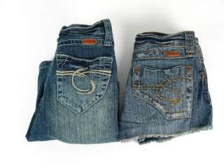 NWT SCISSOR LOT 2 Blue Denim Jeans Capris Shorts Sz 10  